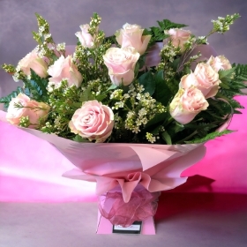 A Dozen Pale Pink Roses